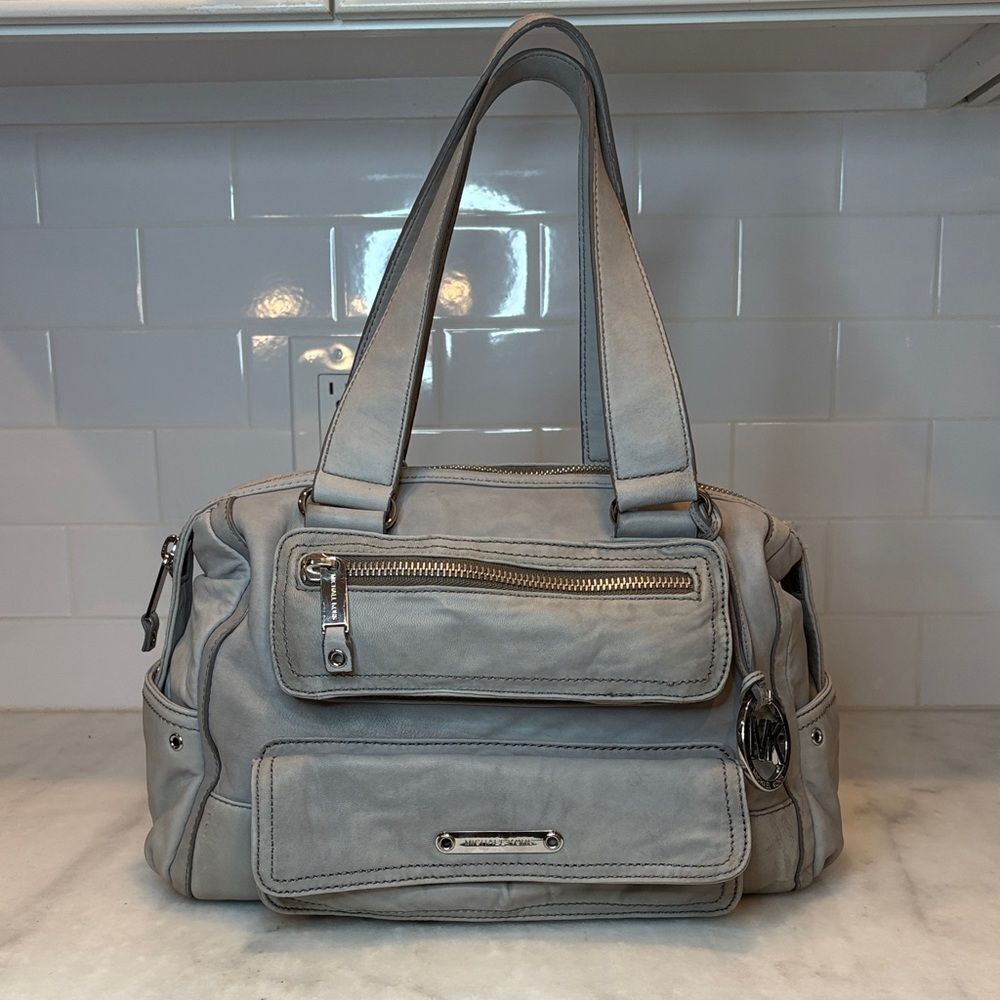 Michael Kors Bag Purse Handbag Leather Chrissi Soft Medium Satchel Shoulder Bag